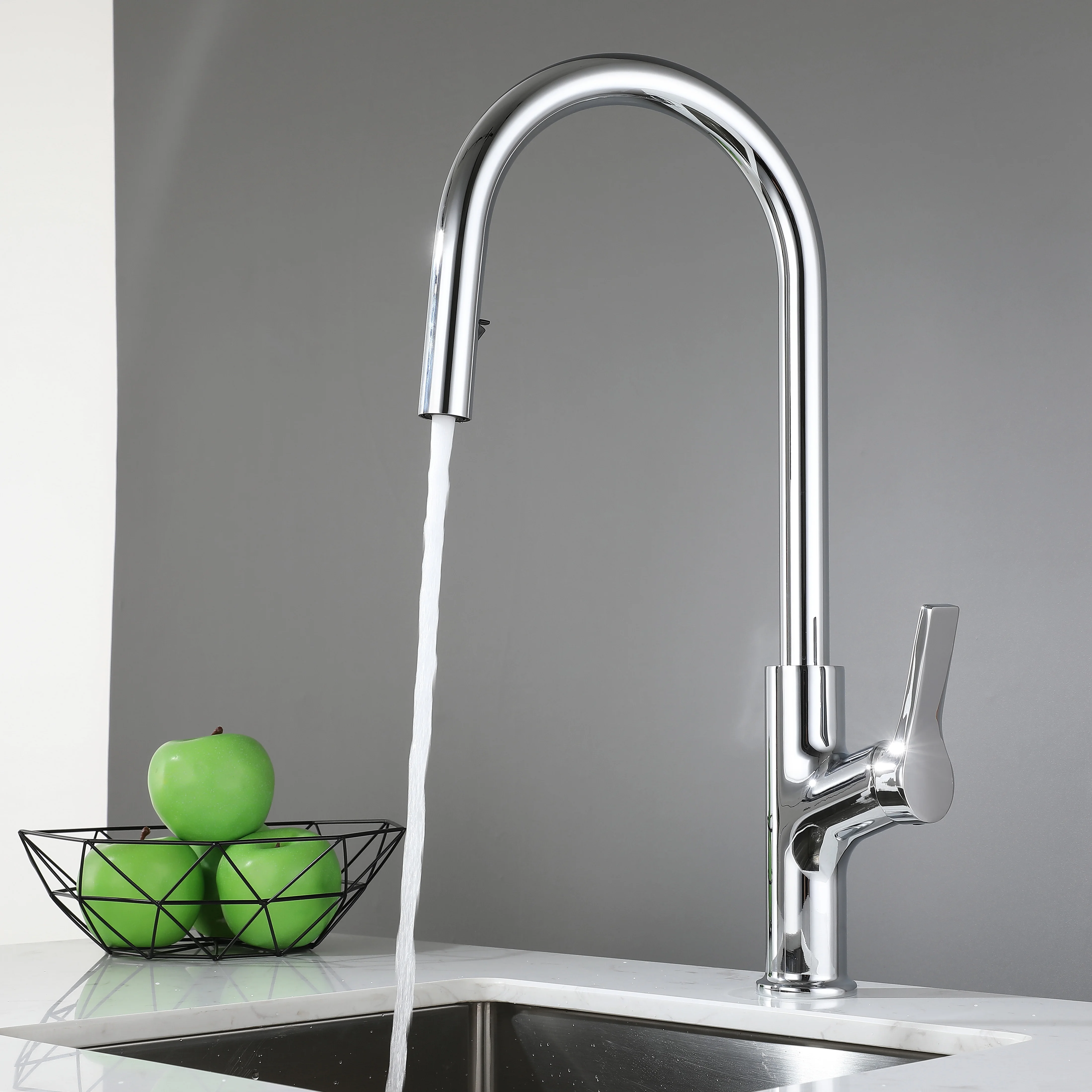 Modern Kitchen Faucet household Flow Kitchen Sink Faucets with Pull out Light luxury rotation Sprayer High for Flexible