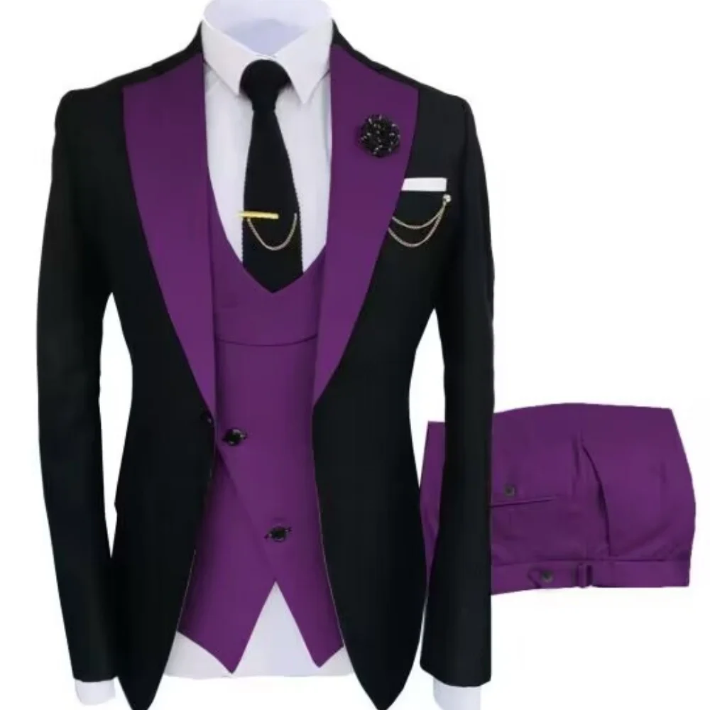 

Fitted suit, suitable for business occasions, three-piece suits, wedding parties, dances, and other formal occasions. Includes s