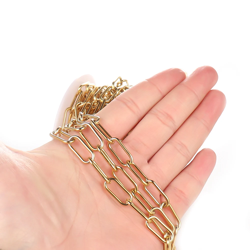 Semitree 1 Meter Stainless Steel Chain Link Chains for DIY Jewelry Making Accessories Handmade Wallet Chain Necklace Supplies
