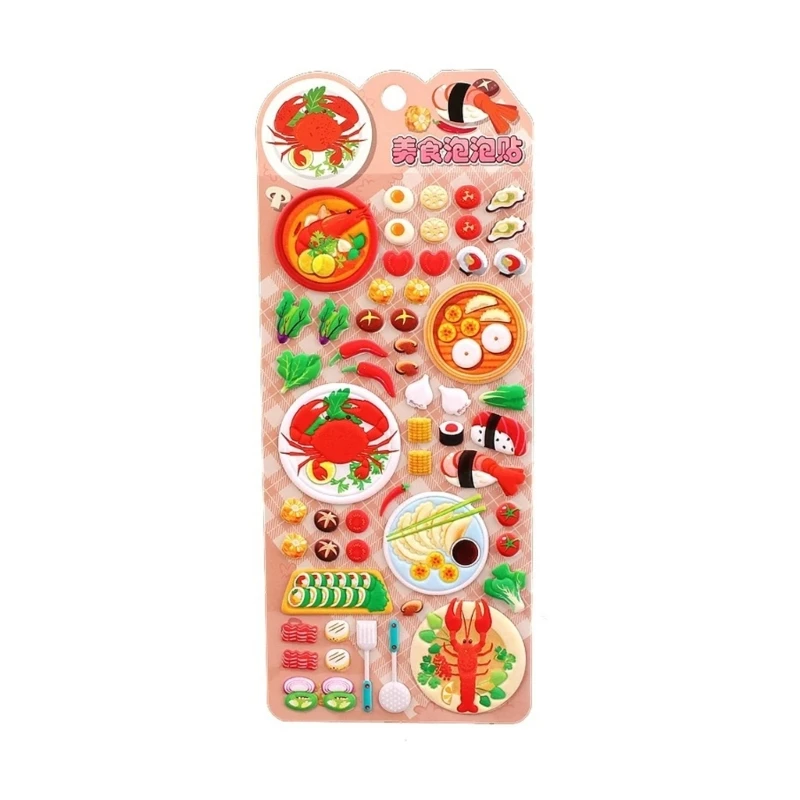 Y5LB Educational Pizzas Sticker For Children Safe NonToxic 3D Art Random Styles