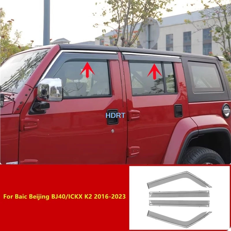 

Car Window Deflector Visor Sun Rain Shelter Weather Shield Cover For Baic Beijing BJ40/ICKX K2 2016-2023 Explorer/Honor Edition