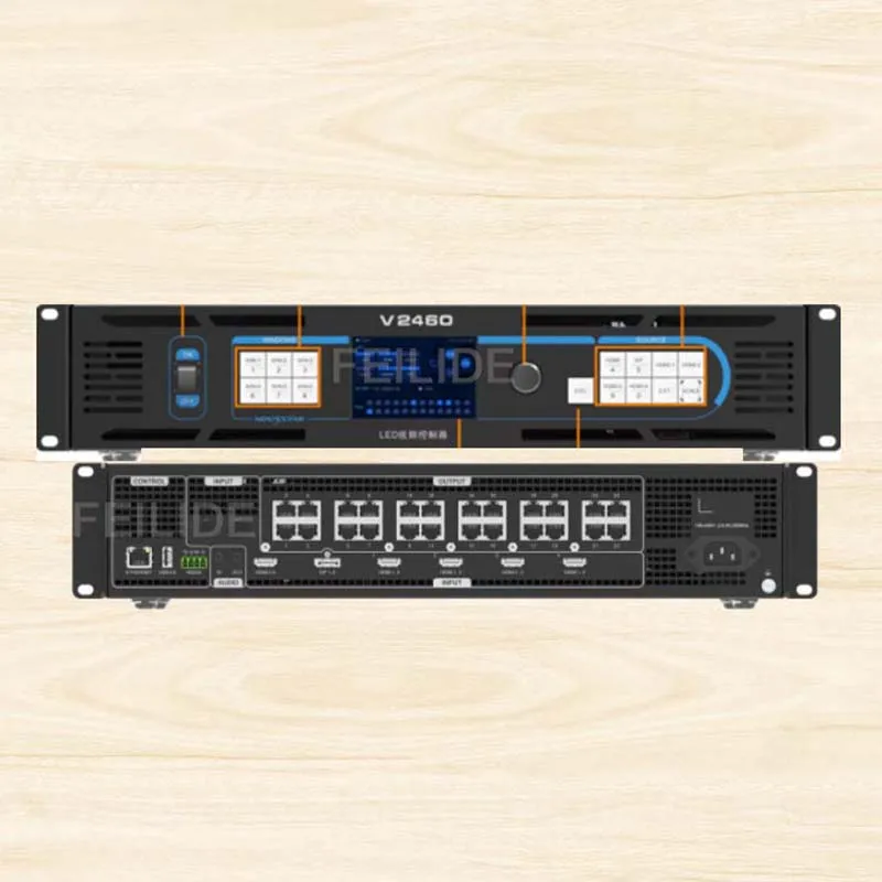 Novastar V2460 Modulo RGB a colori Controller schermo per noleggio Display a LED Processore video Supporta ingresso HDMI DVI DP SDI