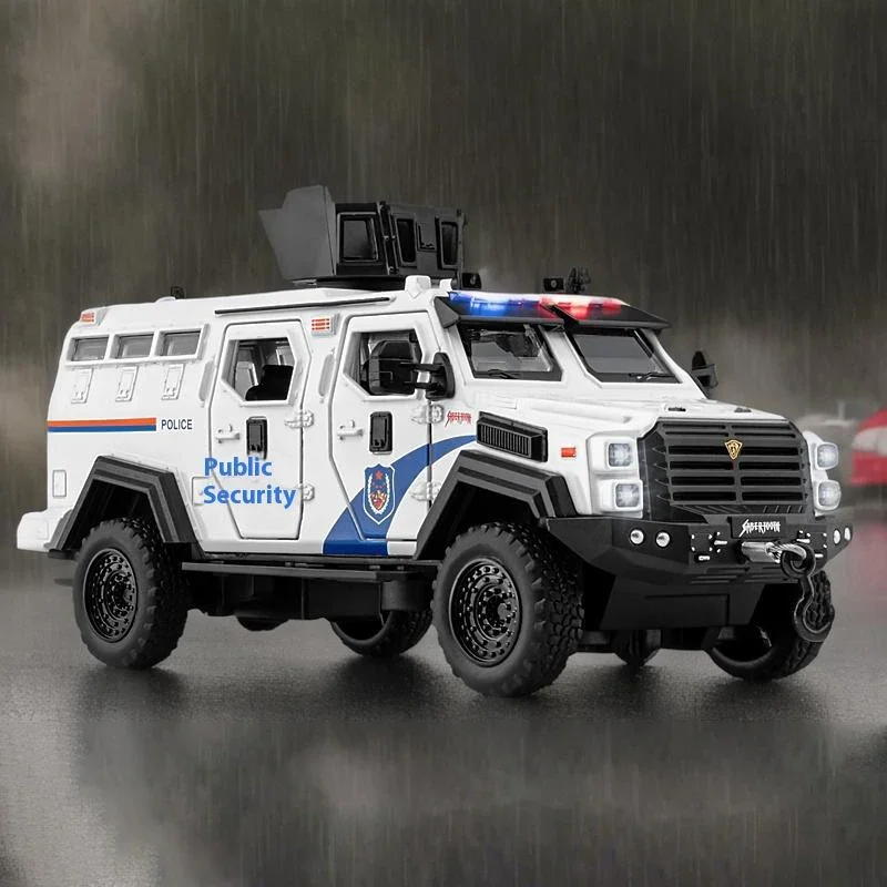 

1:32 Sabre Зубчатый Тигр Полицейский Бронетранспортный автомобиль Внедорожный сплав Металлическая литая под давлением модель автомобиля со звуком Световая детская игрушечная машинка в подарок