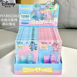 6/18pcs Disney Lilo and Stitch push-pull eraser cartoon easy to erase without leaving traces student pencil eraser stationery