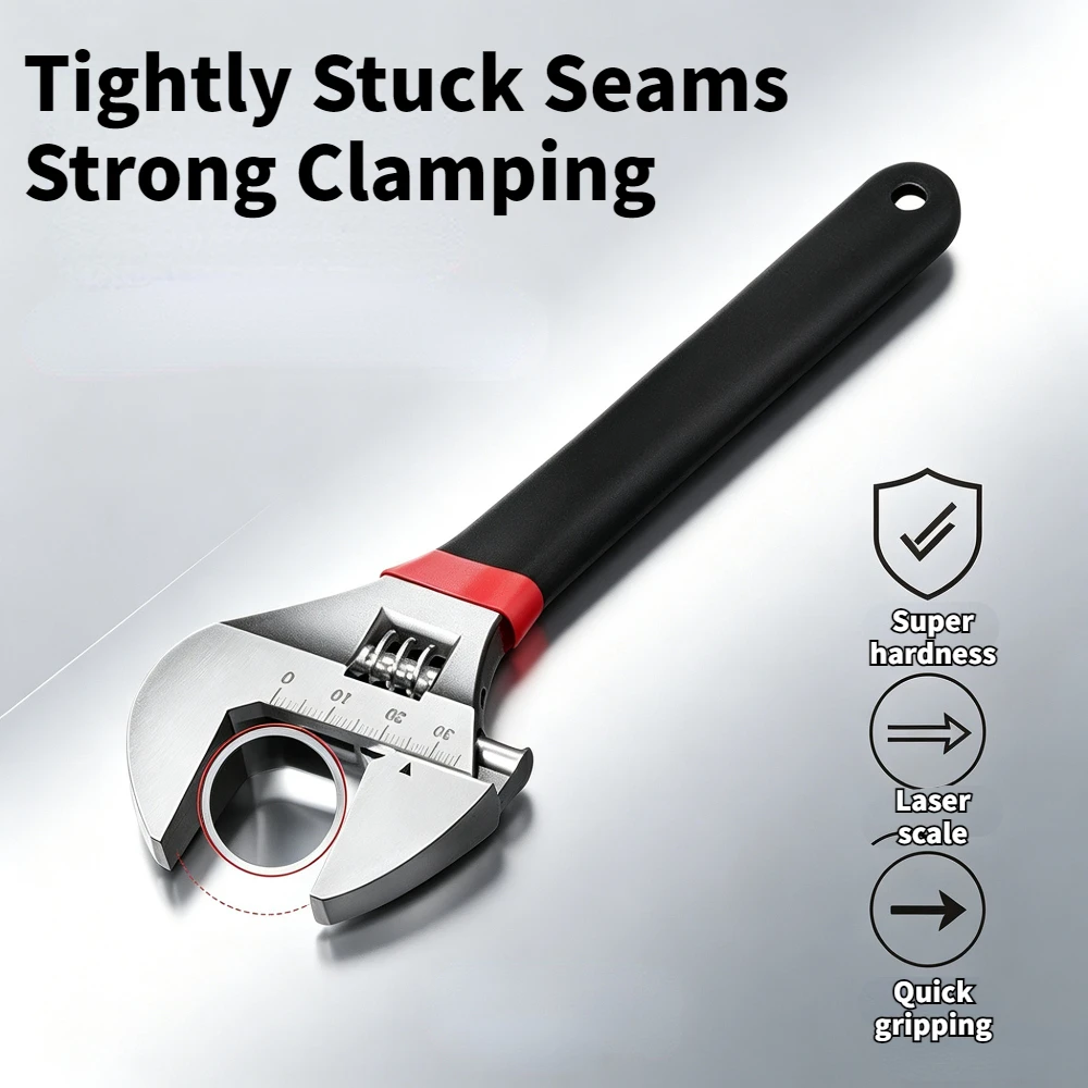 1 Piece Short Handle Adjustable Wrench Extra Large Open Bathroom Wrench Mini Small Plate Large Diameter Adjustable Short Handle