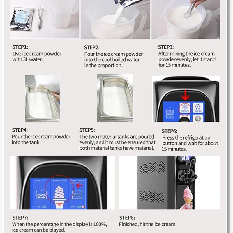 

Wholesale Counter 1 Flavor Soft Ice Cream Maker Machine Commercial Fruit Ice Cream Making Machine