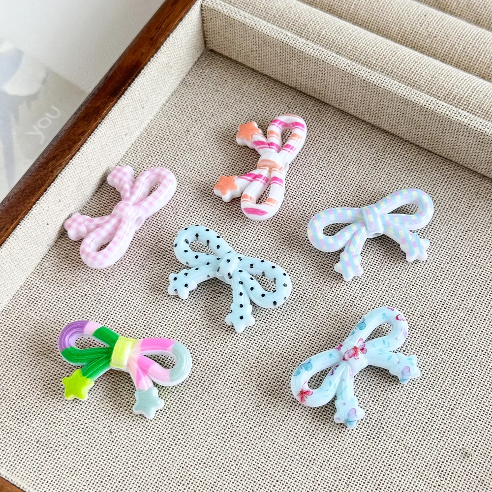 

Cordial Design 19*34MM 100Pcs DIY Fancy Beads/Paint Effect/Hand Made/Jewelry Findings & Components/Bowknot Shape/Acrylic #18930