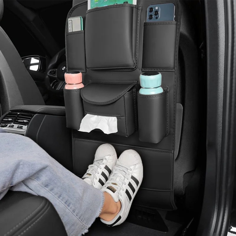 

Car Seat Back Storage Bag Organizer Hanging Bag with Tissue Cup Holder Anti Kick Pad for Jeep Renegade Compass Wrangler JK Grand