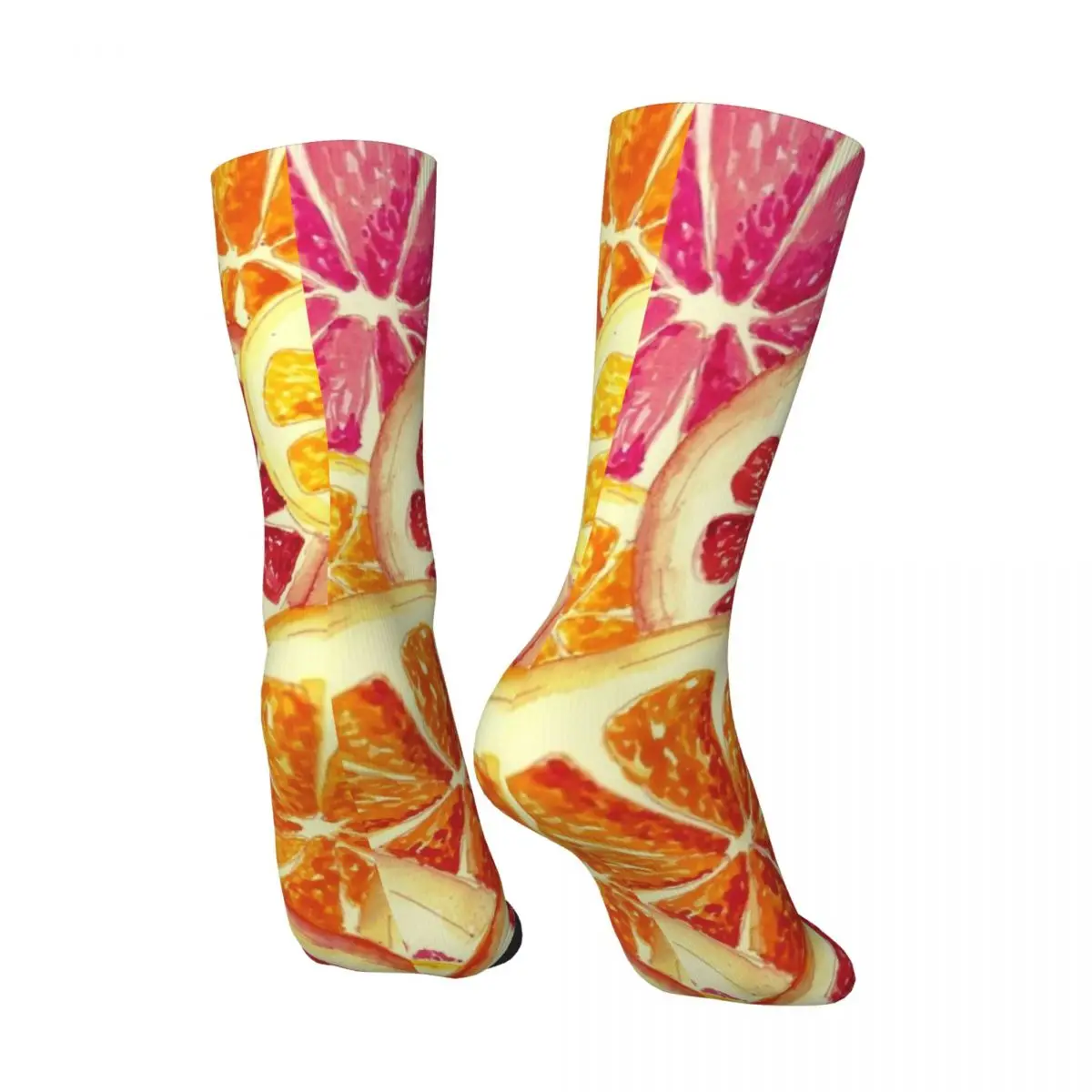 Hip Hop Vintage Citrus Crazy Men's Compression Socks Unisex Fruit Family Street Style Seamless Printed Funny Novelty Crew Sock