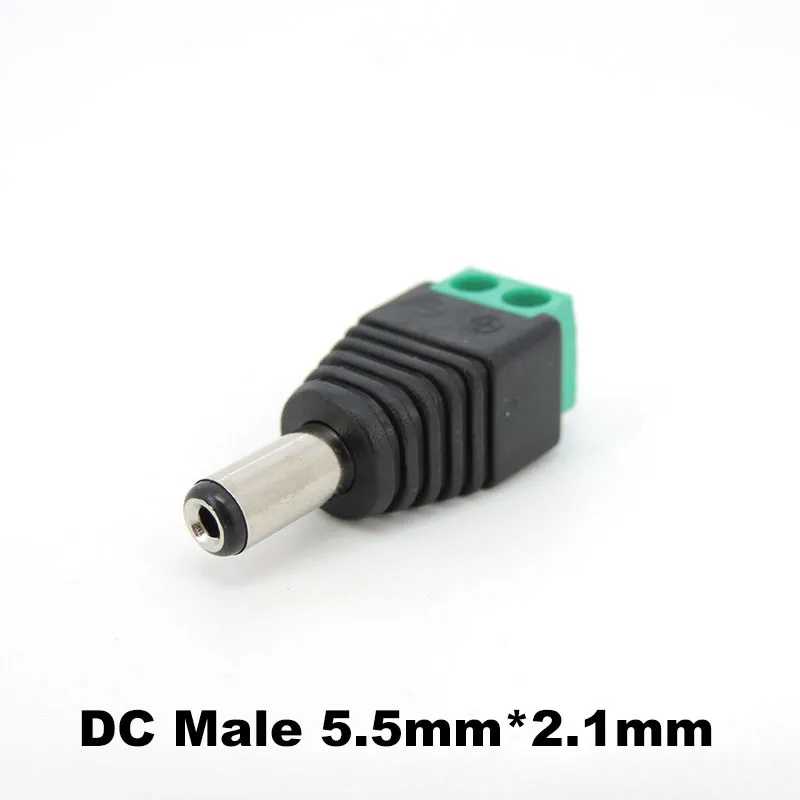 5.5Mm X 2.1Mm 5.5X2.5Mm Dc Vrouwelijke Mannelijke Connector Stekker Adapter Kabelaansluiting Voor 5050 3528 Led Strip Cctv Camera L1