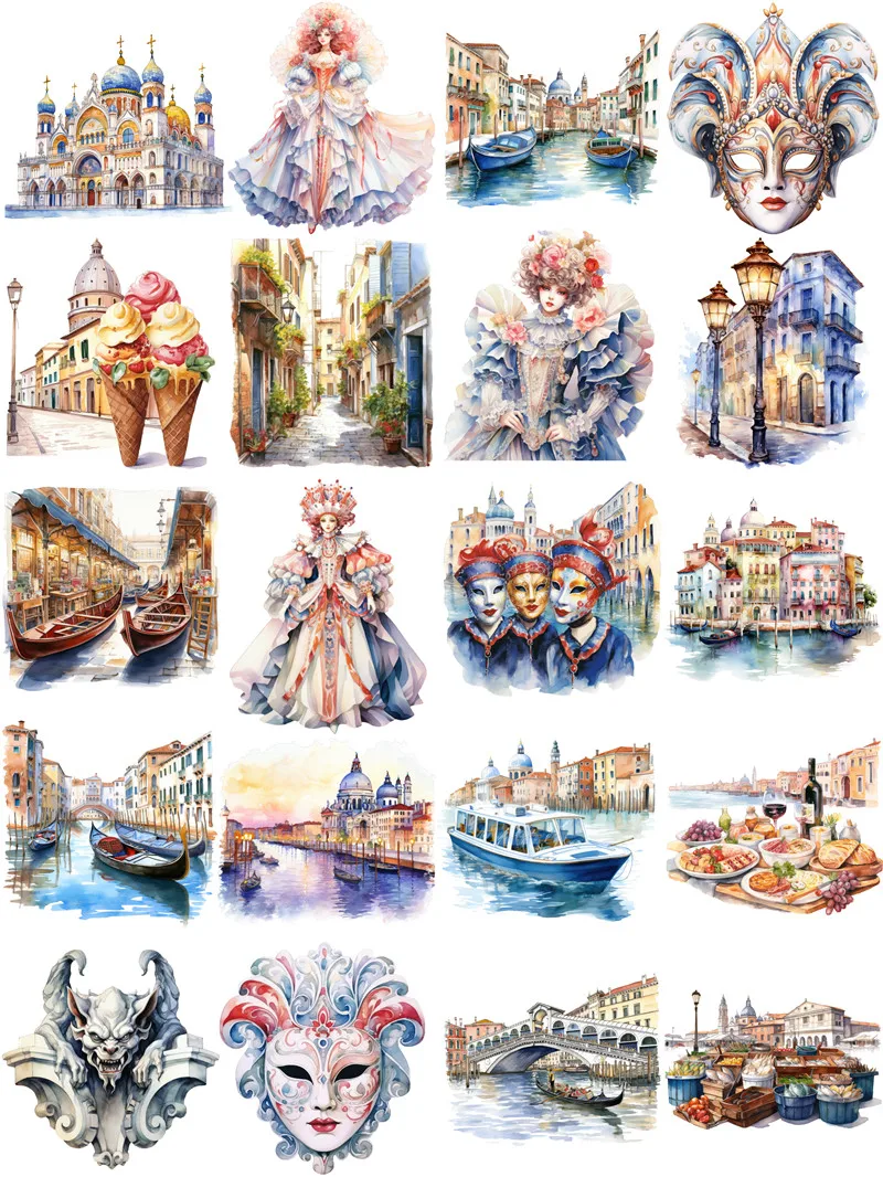 Enchanted Venice Stickers Crafts And Scrapbooking stickers kids toys book Decorative sticker DIY Stationery