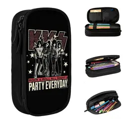 KISS Band ROCK AND ROLL Merch pudełko na długopis przybory szkolne dla dzieci piórnik prezent urodzinowy o dużej pojemności