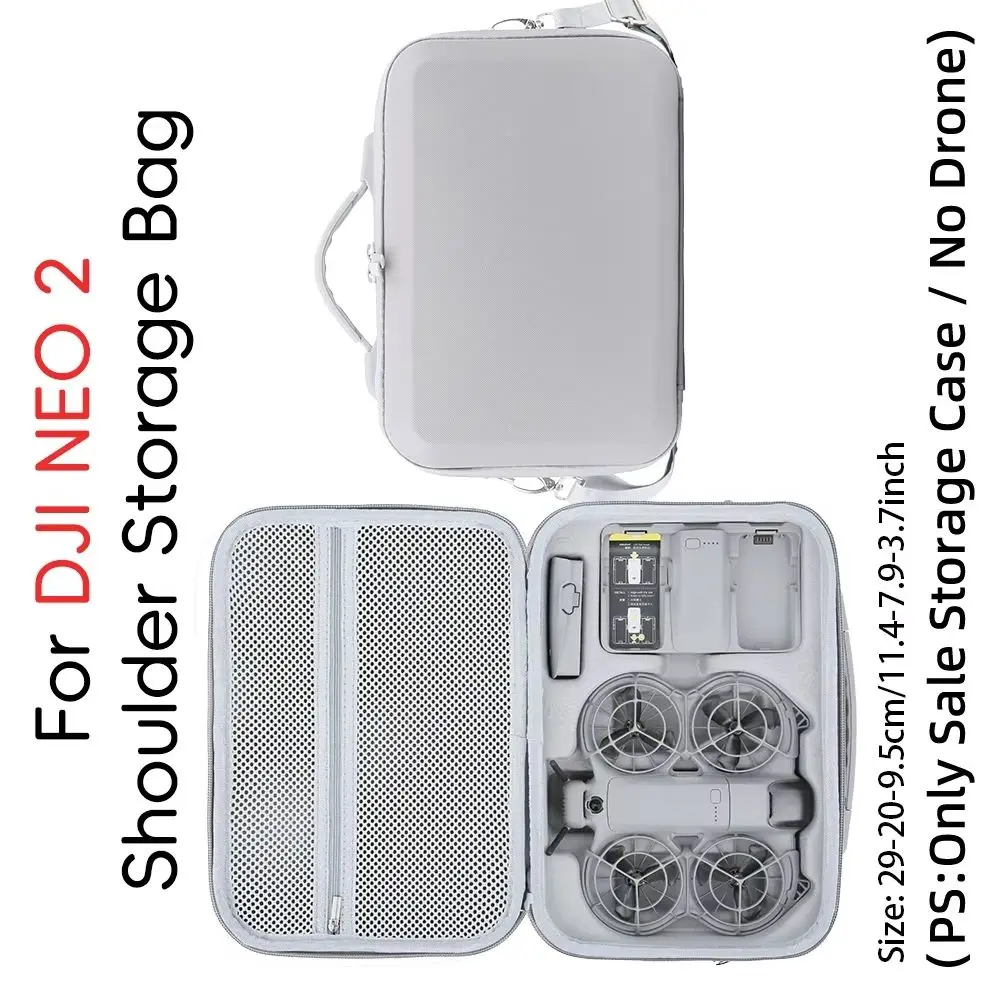 Large Capacity Storage Bag for DJI Neo 2 Drone, Portable Travel Carrying Case with Shoulder Strap, Shockproof Protective Bag