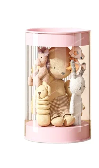 Embedded cover card deduction Double Zipper Upgraded Doll Storage Bucket Plush Doll Children's Cloth Doll Transparent Storage