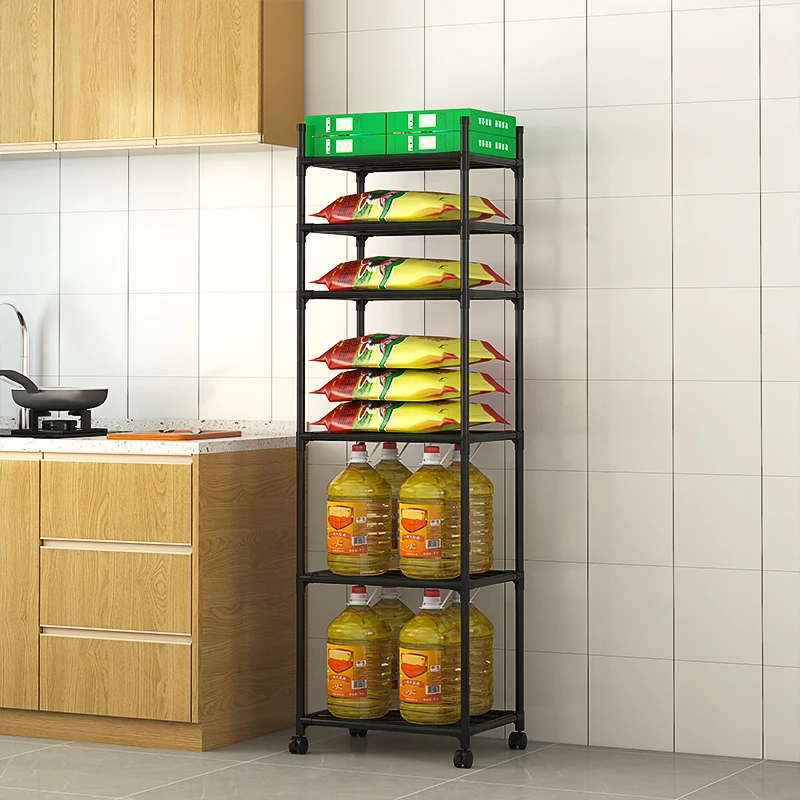 Multi-function Landing Microwave Oven Rack Strong Load-bearing Capacity Shelf Easy Installation Storage Rack Trolley With Wheels