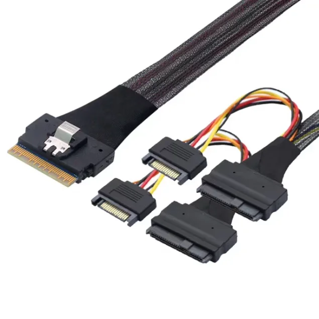 

Кабель LP Low Profile SFF-8654 8I 74P на 2X SFF-8639 U.2 для SSD, 0.8 м