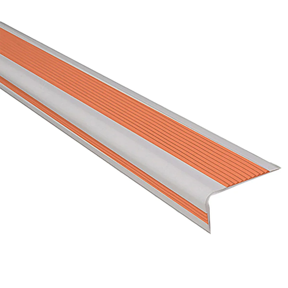 Non-Slip L-Shaped Stair Tread Strip with Right Angle Design for Enhanced Foot Grip on Wooden Concrete or Tile Stairs