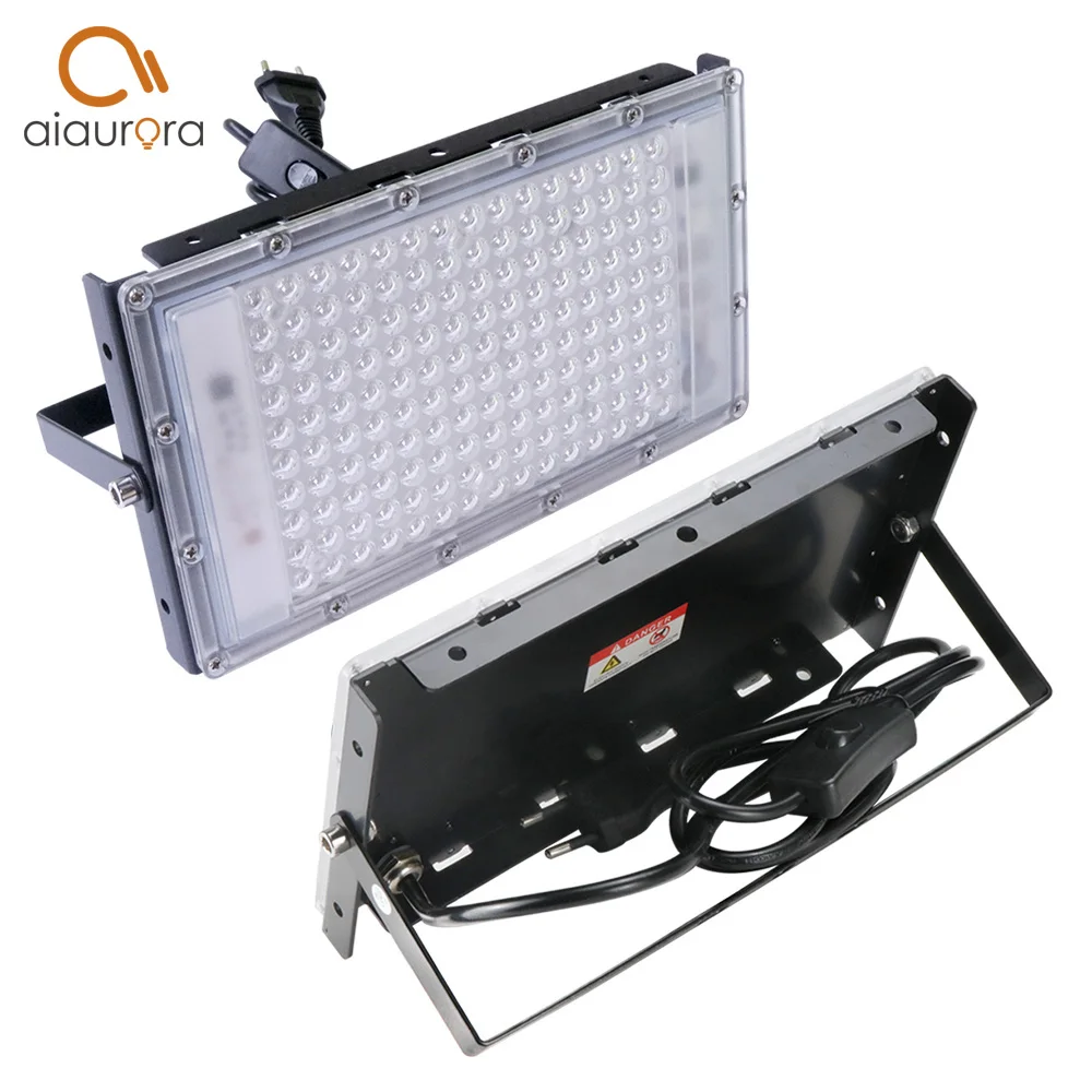 395nm 400nm Led UV 투광 조명, 220V 방수 자외선 램프 UV LED 칩 50W 100W 200W 형광 효과 파티 무대 백라이트