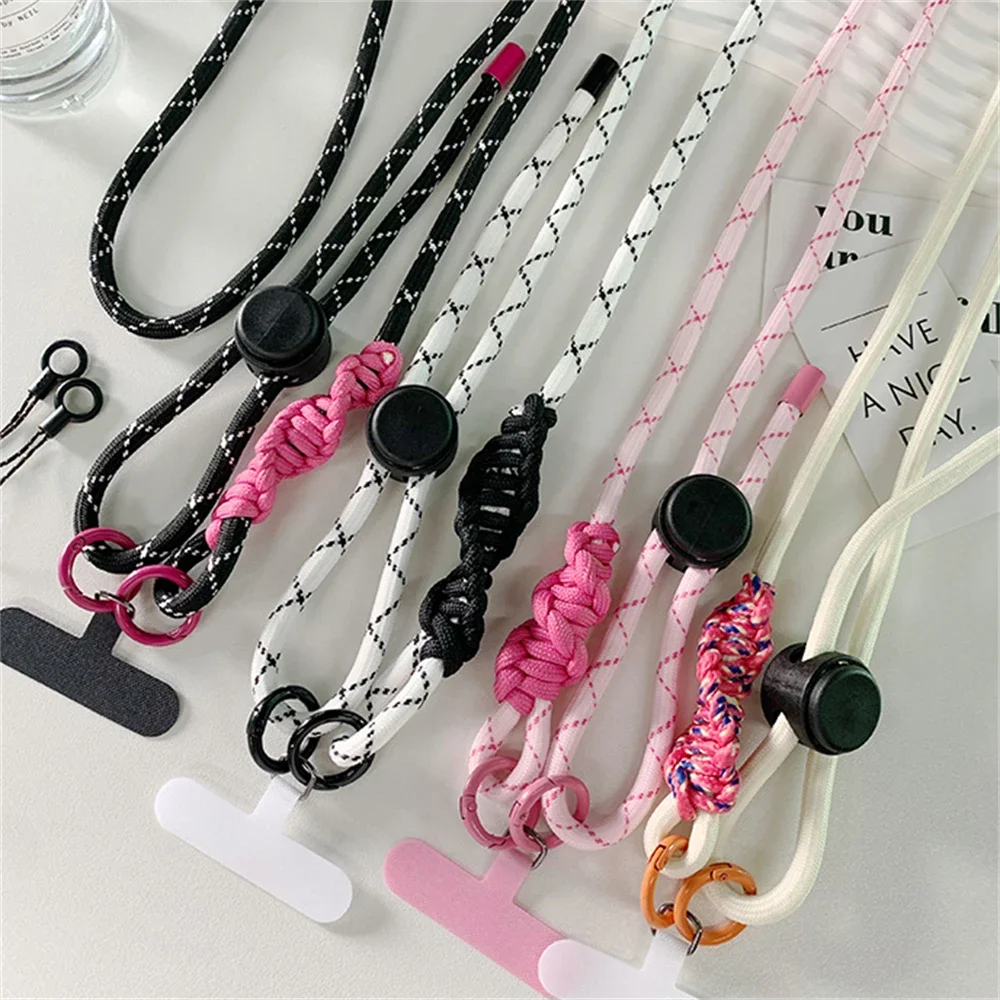 Cute Phone Lanyard Adjustable Diameter Outdoor Universal Case Crossbody Shoulder Card Neck Cord Clip Hang Anti-lost Wrist Strap