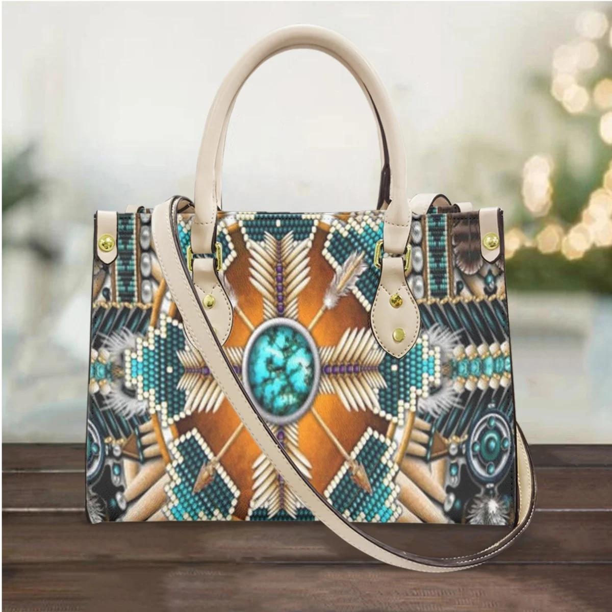 Traditional Aztec Ethnic Design Handbags Tribal Culture Top Handle Messenger Bag Fashion Travel Party Clutch Totes Women Gift