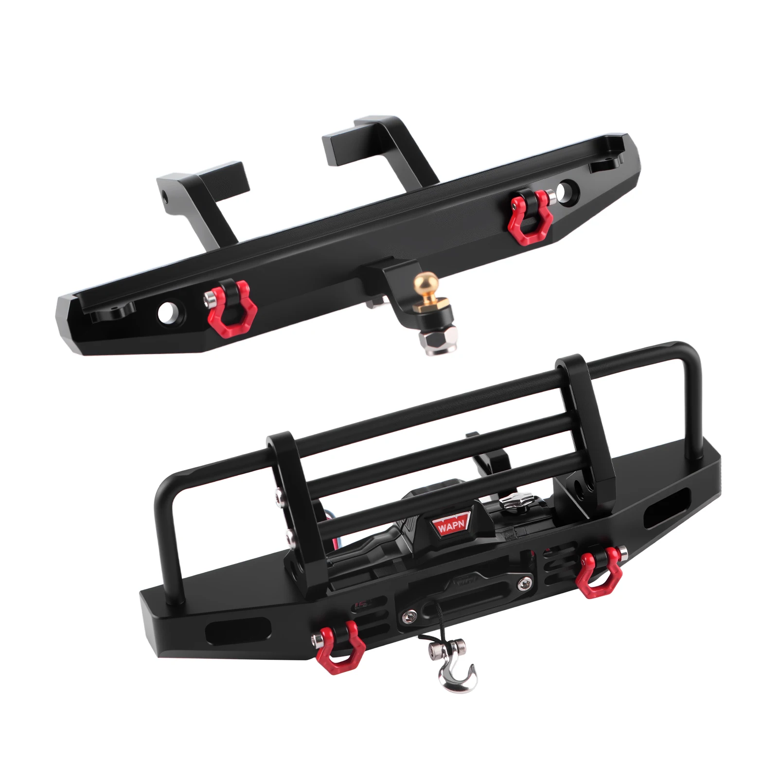 DashRC Metal Front & Rear Bumper with Winch Set for TRX4M Defender 1/18 RC Crawler Upgrade Parts