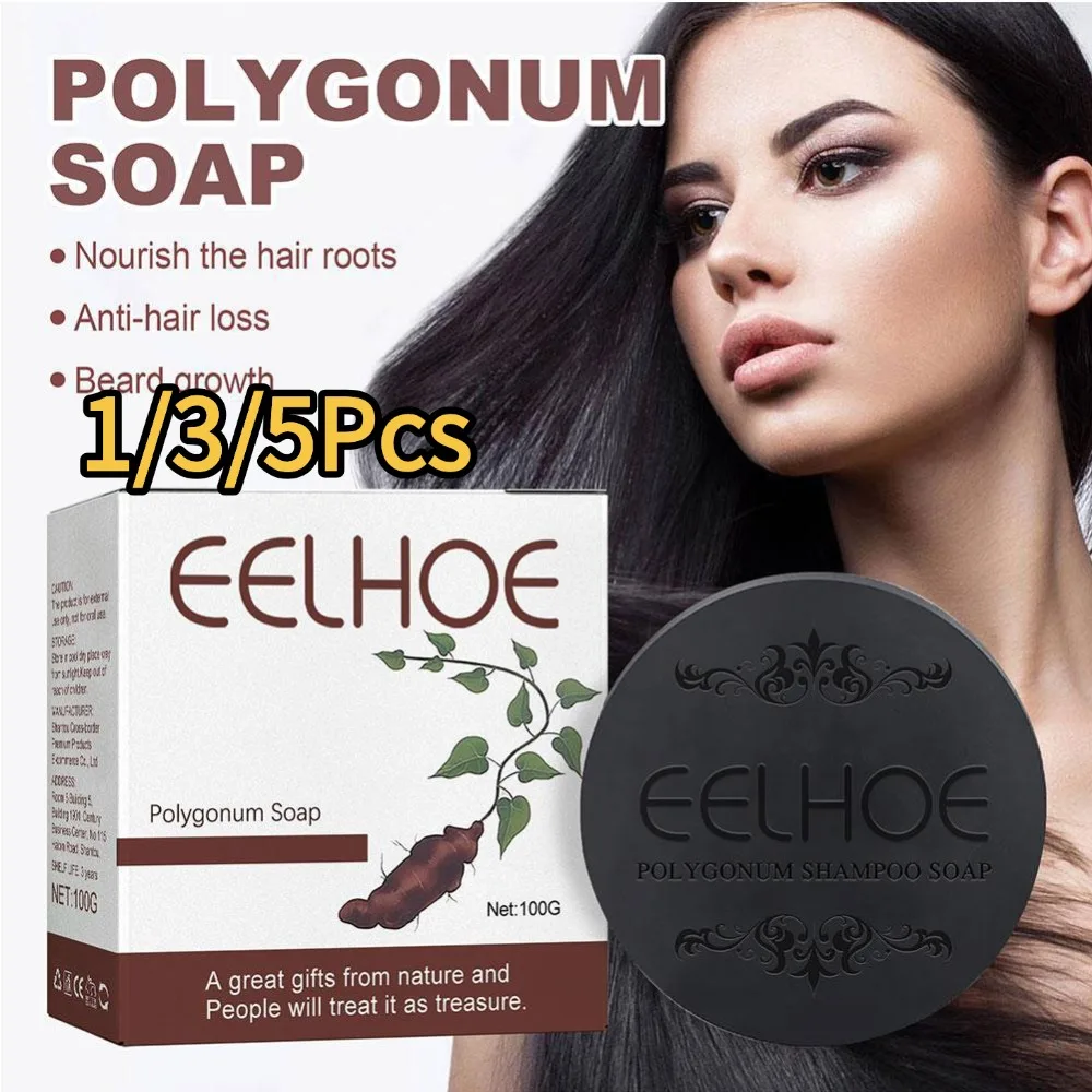 

1/3/5Pcs Polygonum Hair Darkening Shampoo Soap Bar Repair Gray White Hair Color To Black He Shou Wu Essence Hair Soap Skin Care