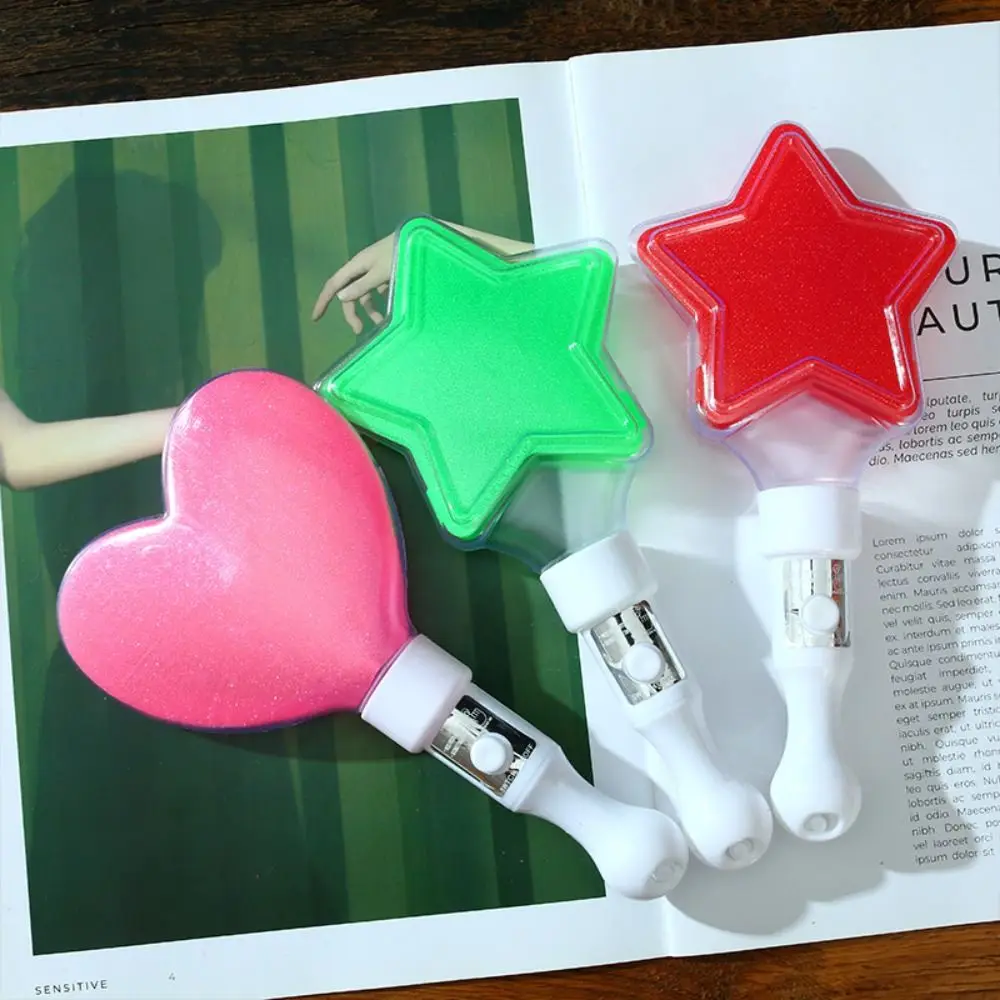 LED Glow Star Heart LED Glow Stick Mini Reusable Concert Light Stick Luminous Bar Finger Lightstick Glow Stick Wedding Decor