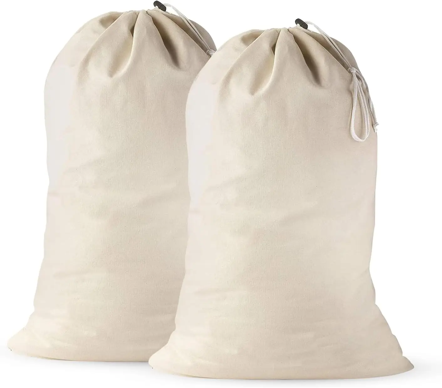 

2 Pack - Extra Large Cotton Laundry Bag, Heavy Duty Large Laundry Bags 24 x 36 inch XL Drawstring Travel Organizer Bag Fit Hampe