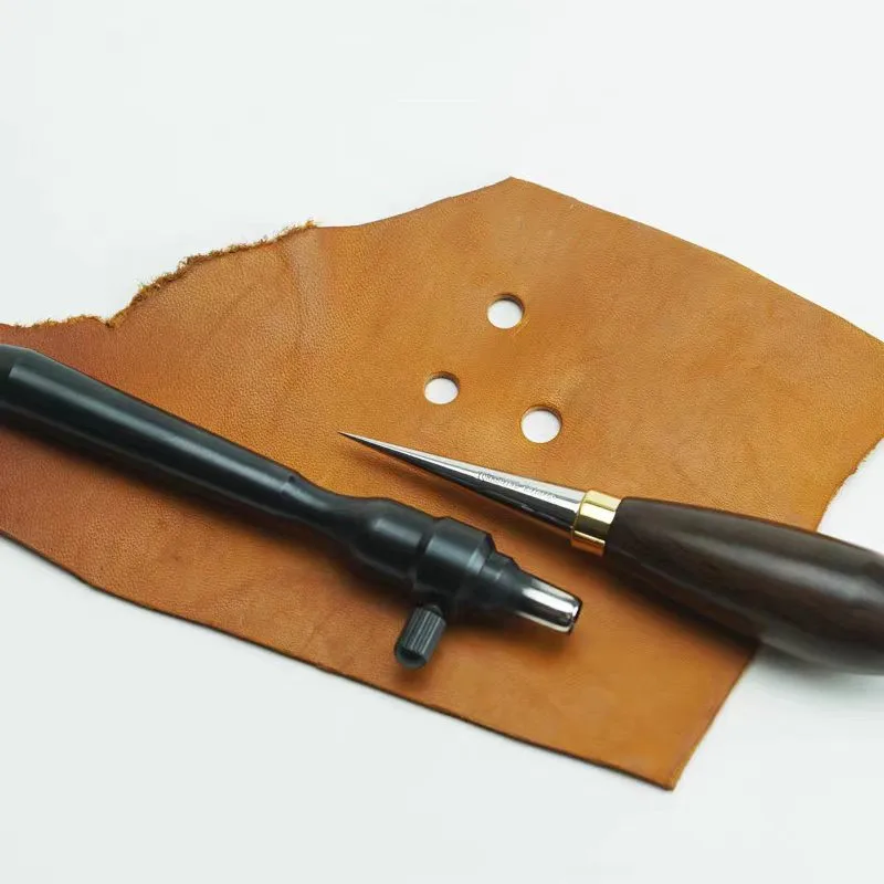 YORKSHINE Leather Hole Taper Reamer 440C Steel HRC58 Walnut Handle 0-10mm Range 119mm Length DIY Leathercraft Tool