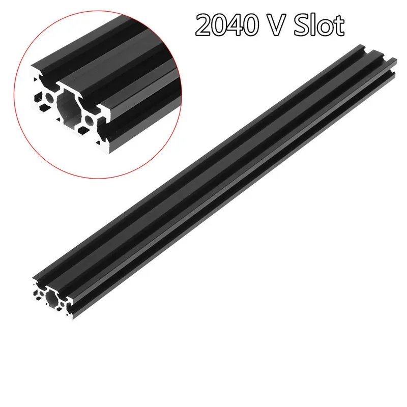 

2PC 2040 V-Slot Extrusion European Standard Anodized Aluminum Profile Frame 500mm Length Linear Rail for CNC 3D Printer Black