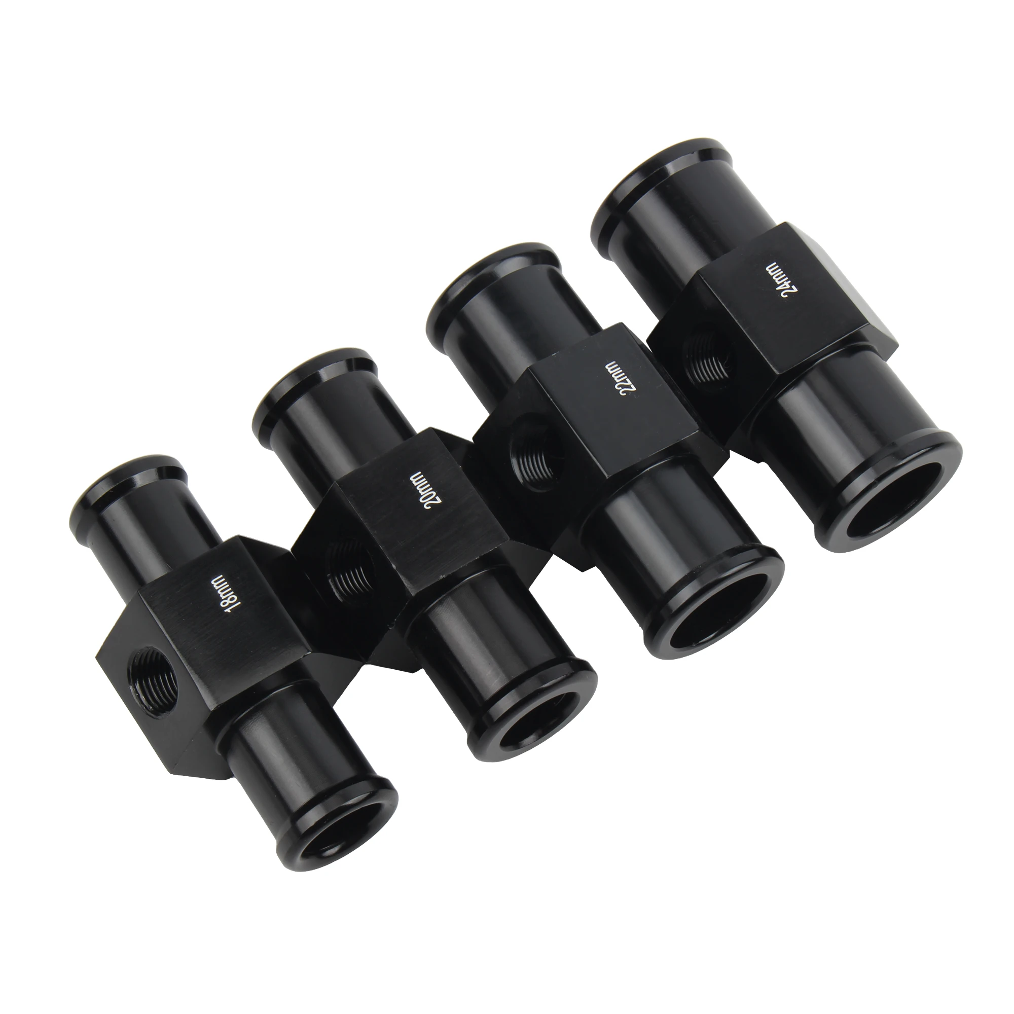 オートバイ水温計,ラジエーター温度センサー,黒ホースアダプター,18mm, 20mm, 22mm, 24mm