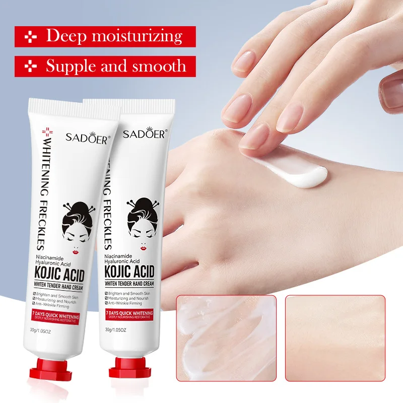 SADOER Kojic Acid Hand Cream Brightening Moisturizing Smoothing Nourishing Repair Dry Rough Hands Hydrating Hand Care For Daily
