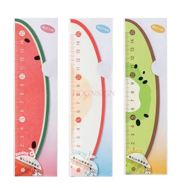 1pcs Straightedge Cartoon Fruit Ruler Creative Grid Ruler Stationery Drawing Straightedge Thickened Multi functional