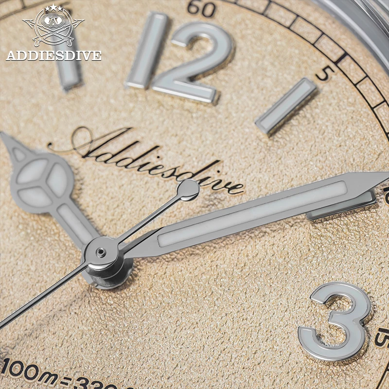 ADDIESDIVE New Men's Luxury Watch Waterproof Super Luminous Bubble Glass Stainless Steel Wrist Watch 36mm Quartz Watches For Men