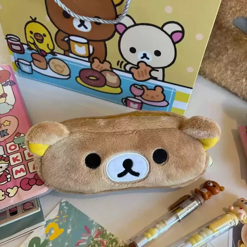 Rilakkuma New Plump Plush Pencil Case Relax Bear Coin Purse Kawaii Girlfriend Gift Student Stationery Storage Bag Hot Ins Like