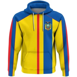 New Fashion Ecuador National Flag Men Women Hoodies Daily Sports Fitness Ecuadorian Emblem 3D Printed Hooded Sweatshirts Hoodie