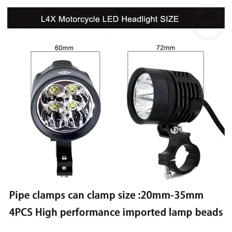 Новинка, 2 шт., светодиодная лампа для сауны Universelle L4X Budg порно для мотоциклов, ампула для мотоциклов Antibrouillard Super Lumineux Étanche 8000LM