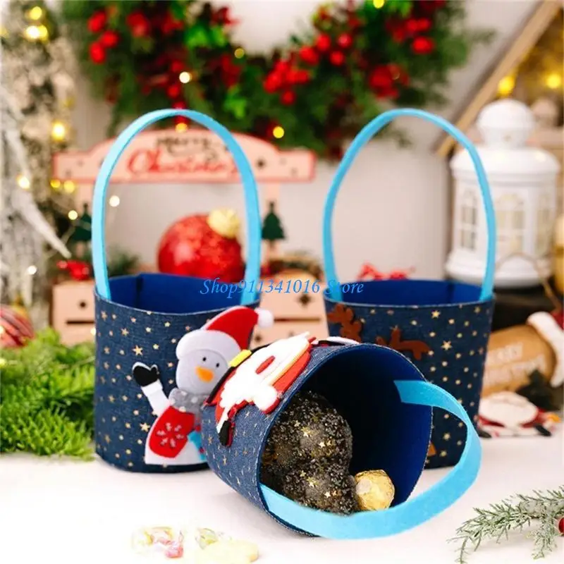 

Holiday Decoration Cotton Handbag Spacious Festival Gift Sacks Portable Seasonal Party Supplies Organiser