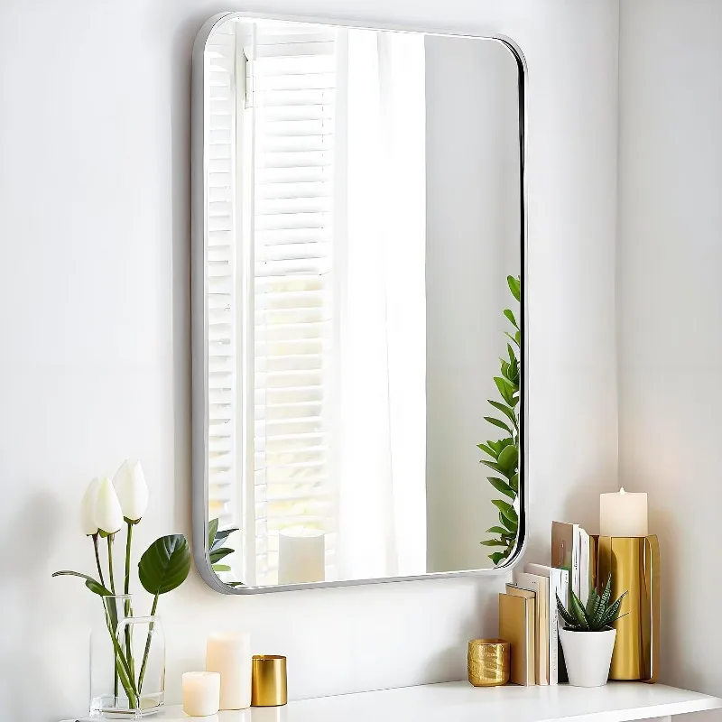 20x30 Rectangle Mirror Full Length Wall Mounted Hanging or Against Wall Metal Frame Dressing Make-up Mirrors for Entryway