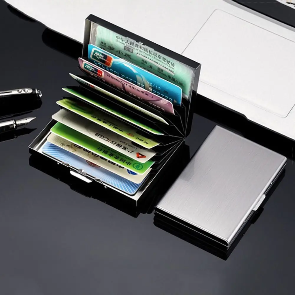 10 Card Slots Business Card Holder Multi-card Bit Cards Album Bank Card Case Stainless Steel Card Bag Card Antimagnetic Case