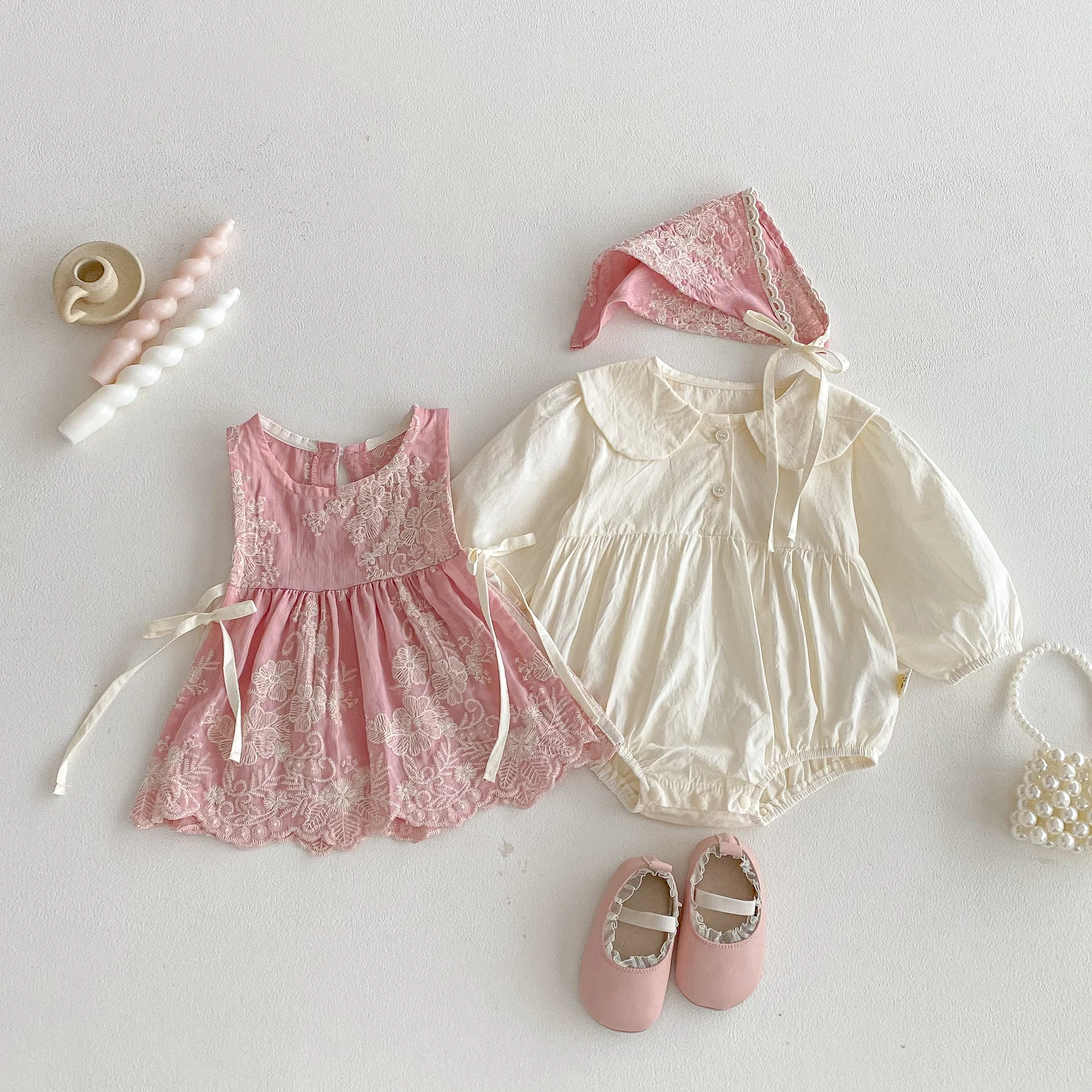Spring and Autumn baby One-Piece Outfit, Stylish Girls' Diaper Dress, Princess Set, Crawl Suit Set