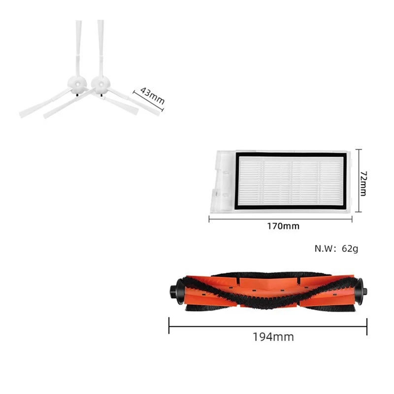 Pièces de rechange pour aspirateur robot Xiaomi Roidmi EVE Plus, brosse latérale principale, filtre Hepa, accessoires de remplacement