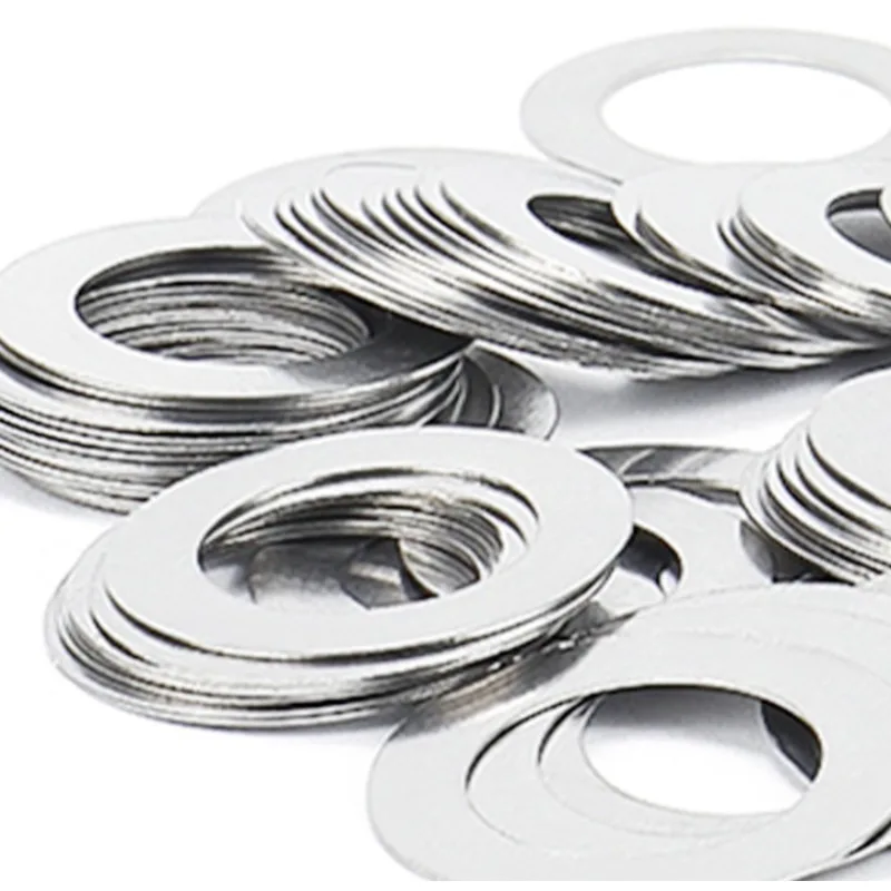 100pcs M1.5-M8 304 Stainless Steel Ultra Thin Flat Washer Precision Gasket 0.1-1.0mm for Shaft
