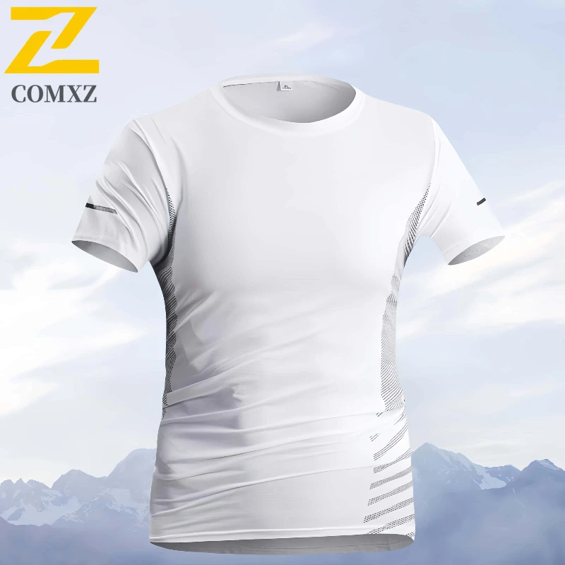 

Men Sports T-shirt Solid Color Indoor Basketball Game Training Slim Fit Breathable Absorbing Sports Shirt Men Plus Size Clothing