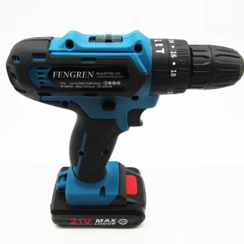 مفك براغي لاسلكي صغير محمول ببطارية ليثيوم بدون فرش قابل لإعادة الشحن ماكينة حفر كهربائية 10 مللي متر 1.3ah