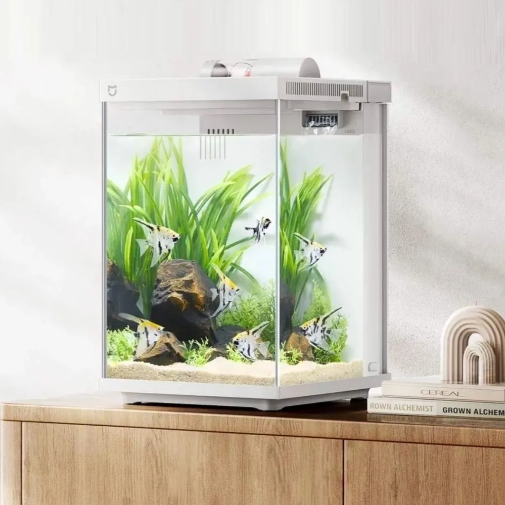 Mijia Smart Desktop Aquarium 10L Smart Fish Tank App Control Feeding Pro Filtration Mi Home Compatible No Assembly white