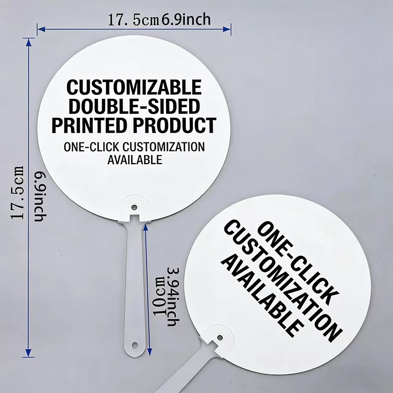 Personalized Customized Advertising Fan, Family Commemorative Decoration, Promotional Gift, Double-Sided Colored Plastic Fan