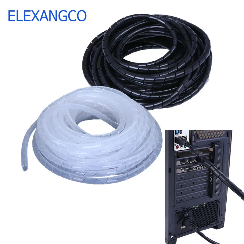 Spiral Wrap Cable Sleeve Clear Black 6 8 10 12 16mm Plastic Wire Organizer Guard Tube Cable Management Protector