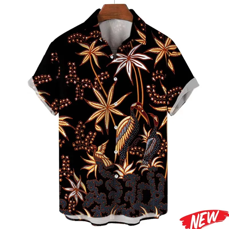 Vintage 3D Printed Floral Hawaiian Shirt Men Summer Street Holiday Harajuku Pattern Oversized Short Sleeves Women Lapel Bouse