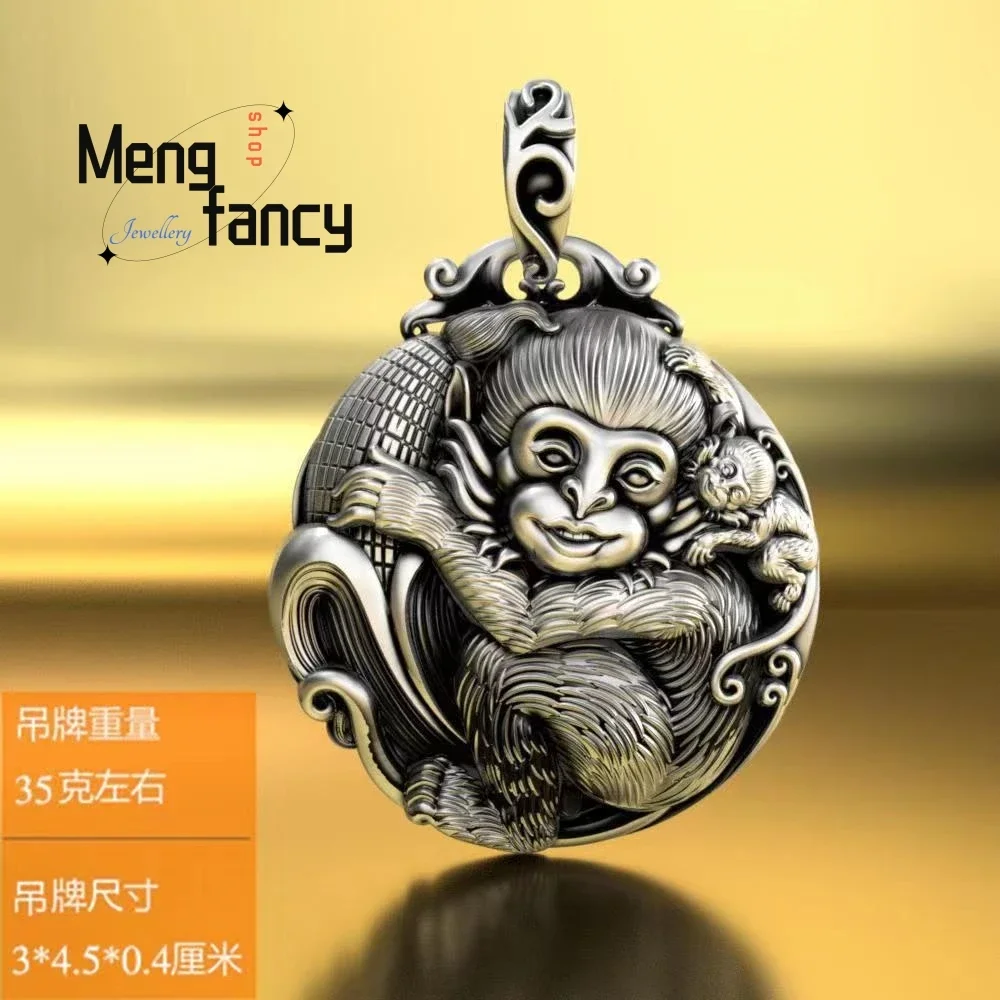 

New Thai Silver little Monkey Pendant Zodiac Golden Monkey Simple Elegant High-grade Exquisite Handicraft Luxury Fashion Jewelry